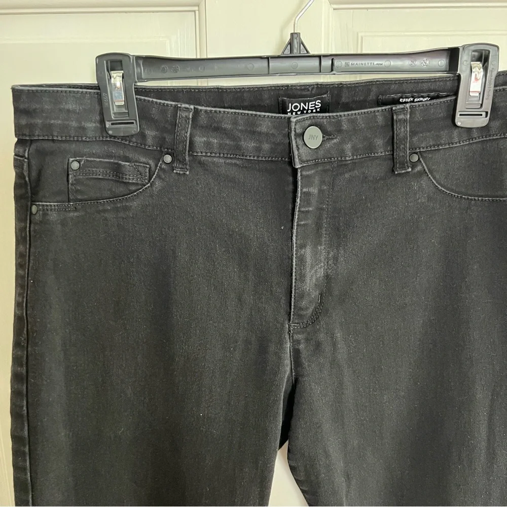 Womens JONES NEW YORK Black Essex Skinny Stretch Jeans Size 16